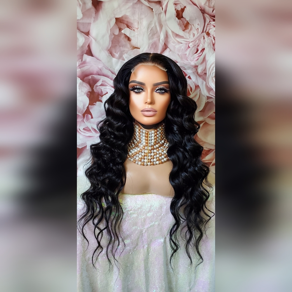 100%virgin human hair closure wig 26